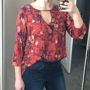 American Eagle floral blouse